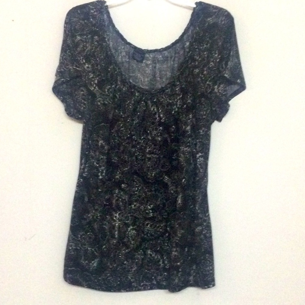 🌞 Faded Glory black short sleeve off the shoulder/scoop tunic women plus size 20 - Picture 12 of 16